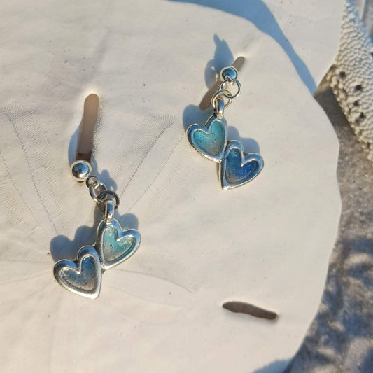 Double heart earrings