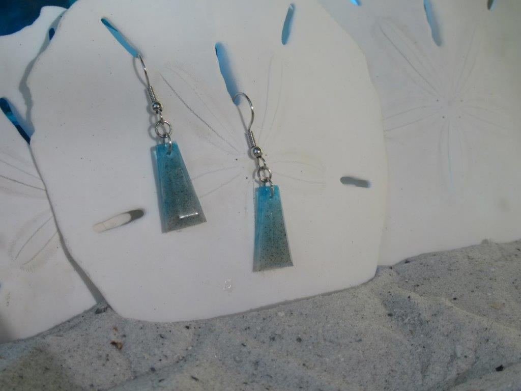 Trapezoid beach sand earrings